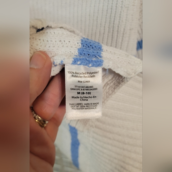Striped Blue and White Women's Sweater, SOFT,  USED,  CLEAN,  196 - Picture 3 of 8